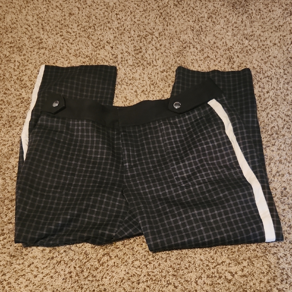 Laundry By Shelli Segal Black and Blue Plaid Pants